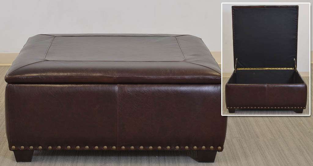 Glen Eagles Square Storage Ottoman with Nailheads