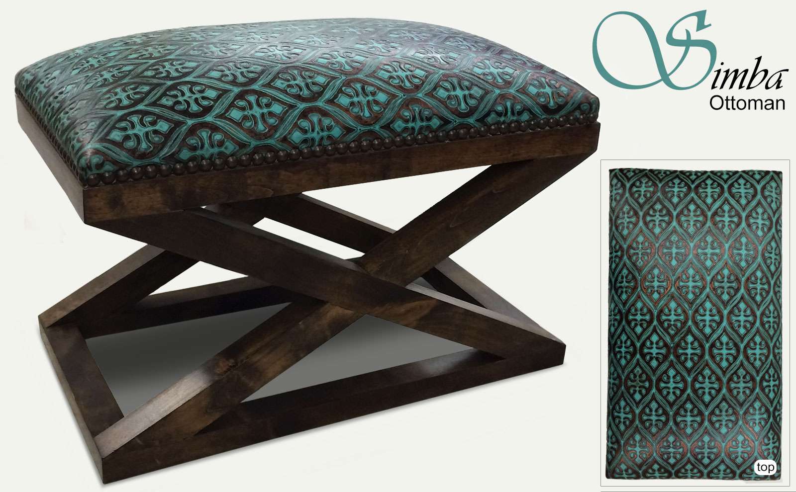 Safari Collection Simba Ottoman Tooled