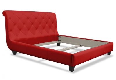 Marseille-Leather-Bed-Frame-Red-Simulated